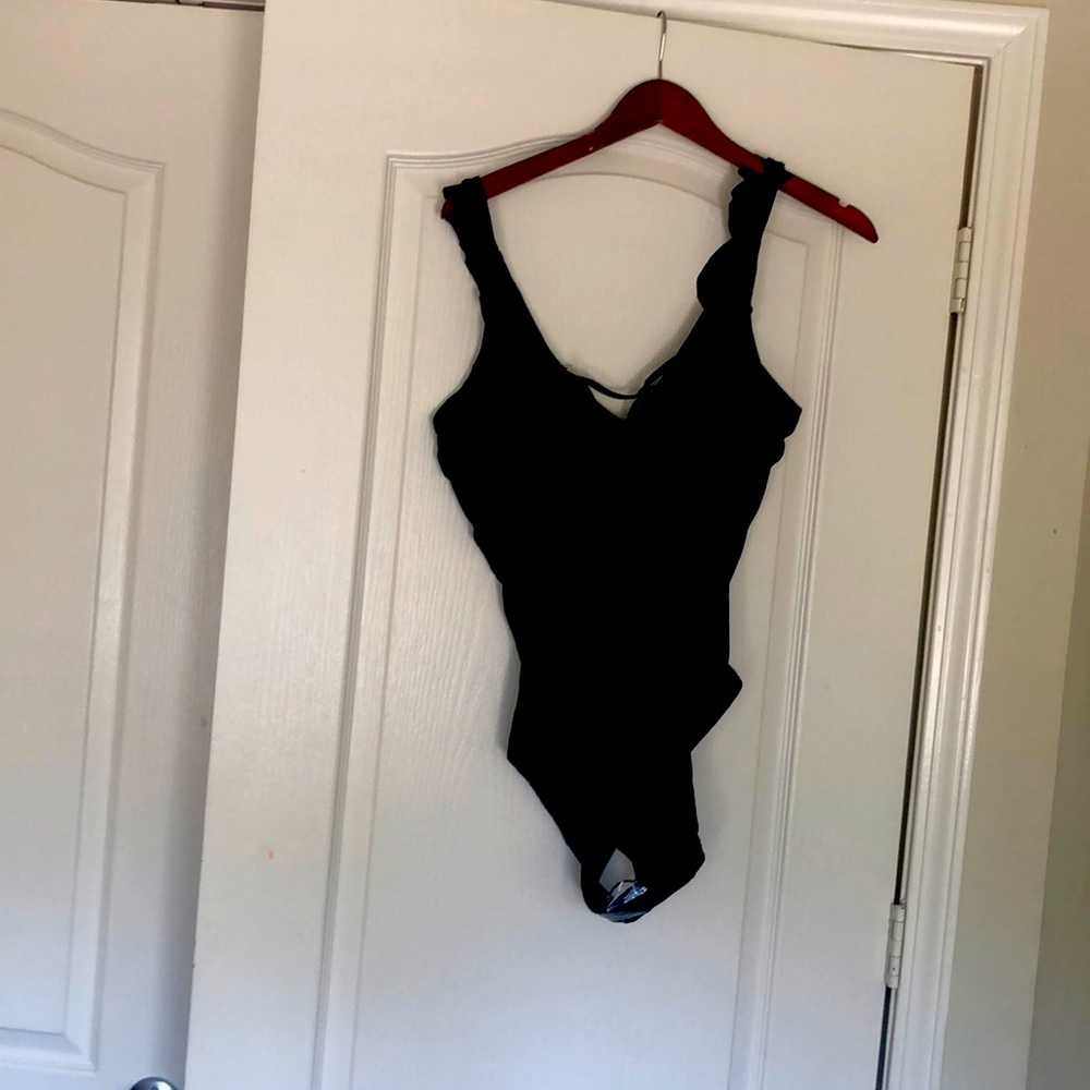 NWT Ann Taylor Loft Navy Blue one piece Elegant Classy Swim suit